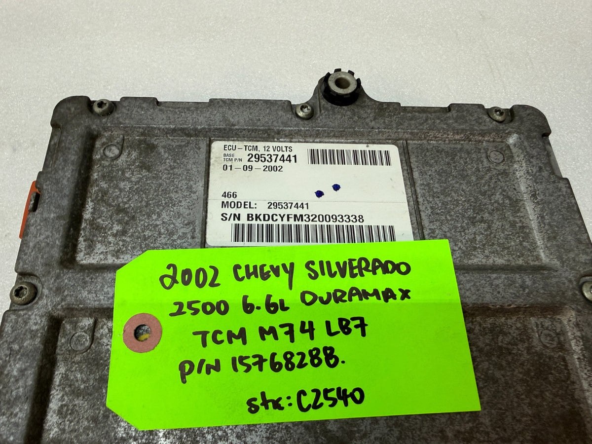 02 Chevrolet GMC SILVERADO 6.6 TCM TCU TRANSMISSION COMPUTER ALLISON 15768288