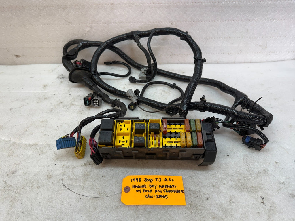 1998 JEEP WRANGLER TJ 2.5 MANUAL TRANS ENGINE FUSE BOX HARNESS LOOM 56009980AD
