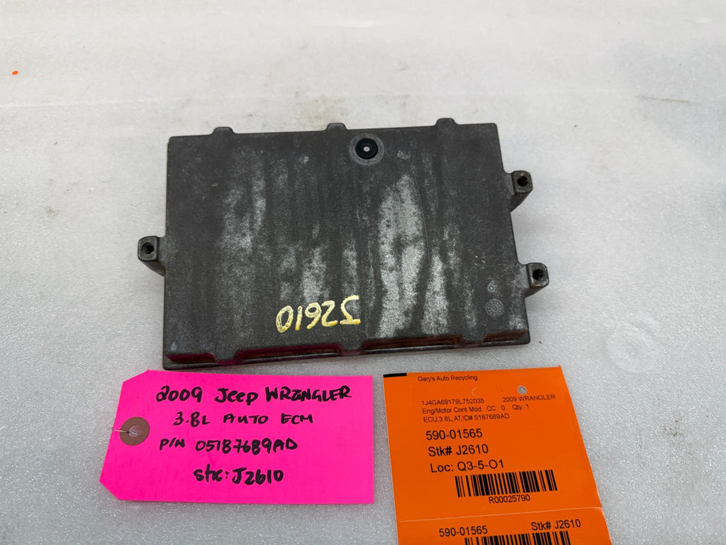09 JEEP WRANGLER 3.8 AUTOMATIC JK ENGINE COMPUTER ECM ECU P05187698AD