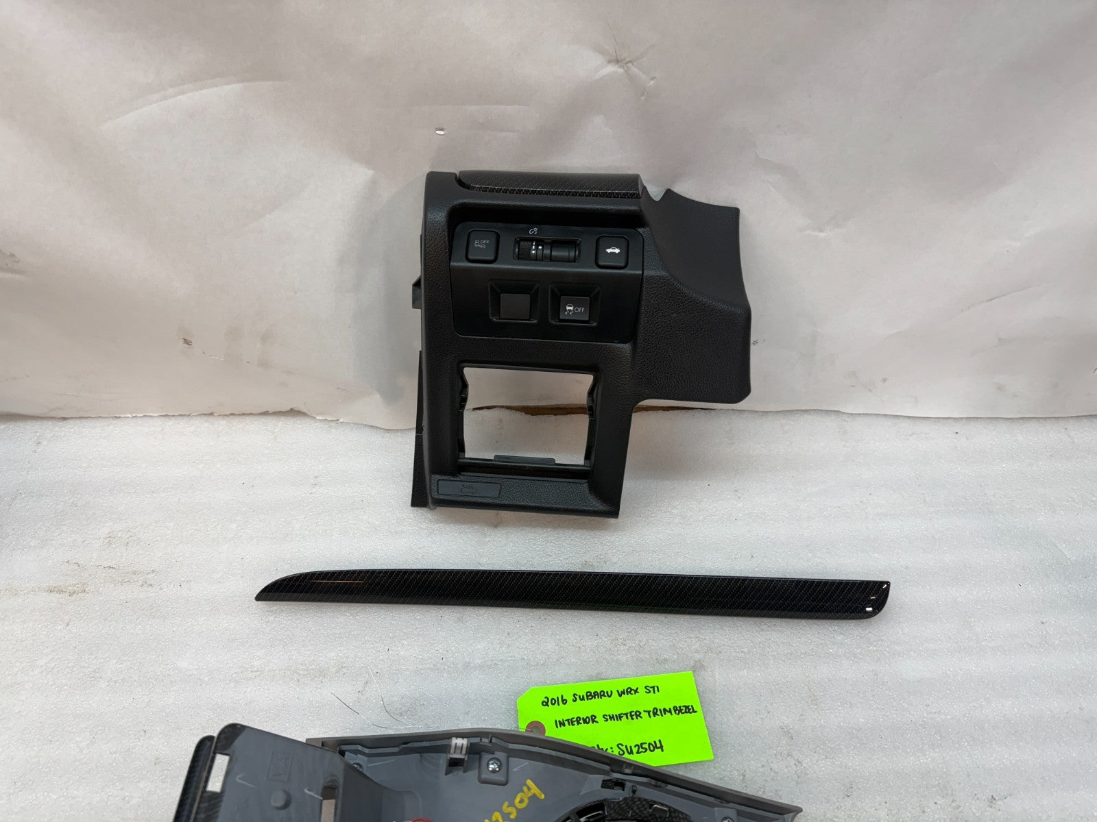 16 SUBARU IMPREZA WRX STi SHIFTER TRIM BEZEL CONSOLE DASH CARBON FIBER 15-21