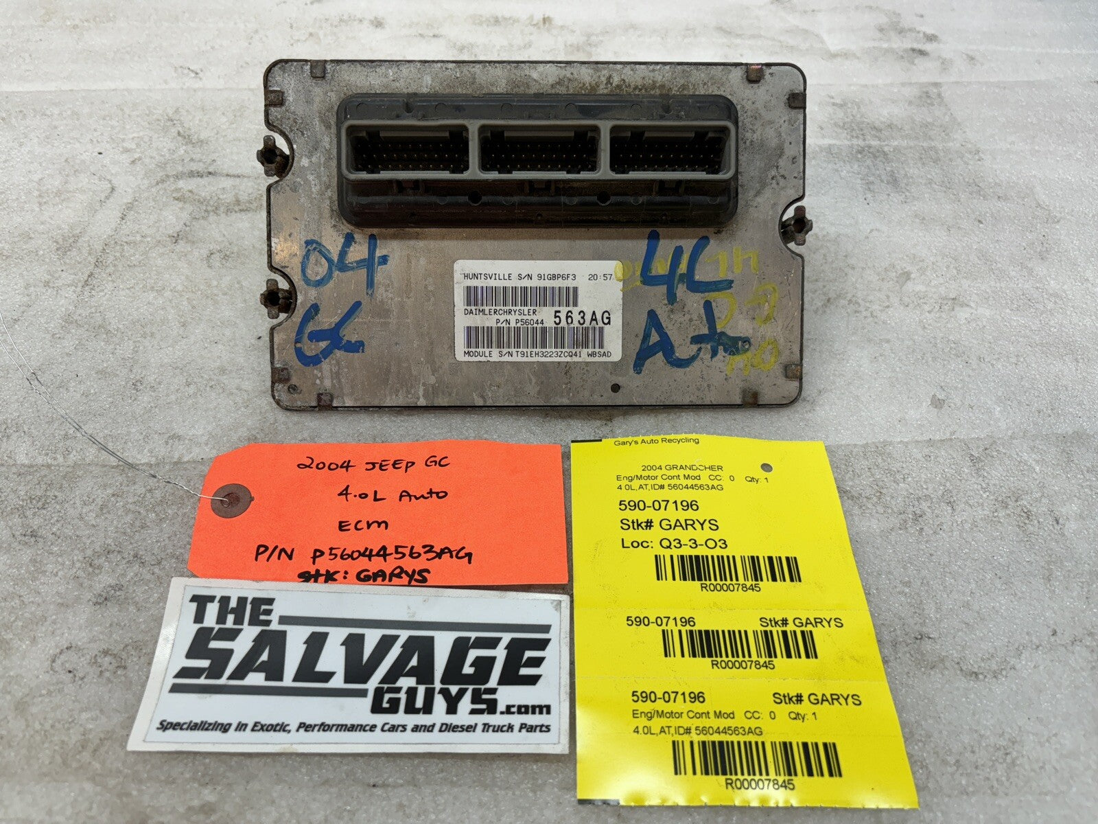 04 JEEP GRAND CHEROKEE 4.0 AUTOMATIC ENGINE COMPUTER ECM ECU P56044563AG