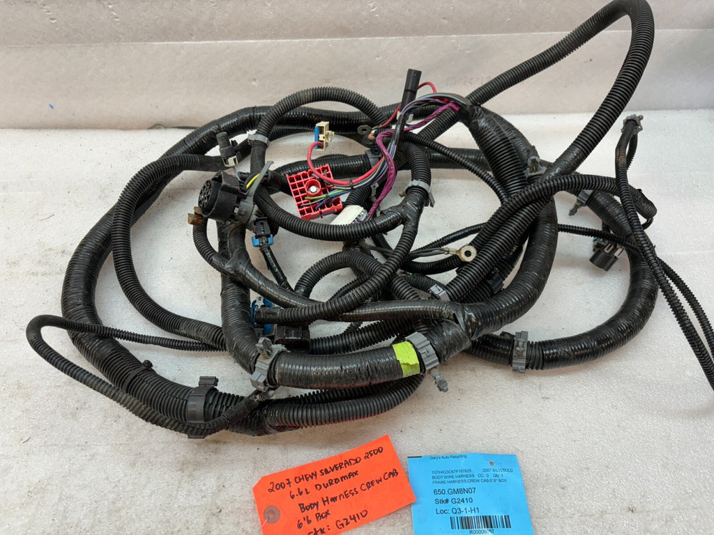 06 07 Chevrolet GMC 2500HD 3500 4wd CREW CAB SHORT BOX CHASSIS WIRING HARNESS