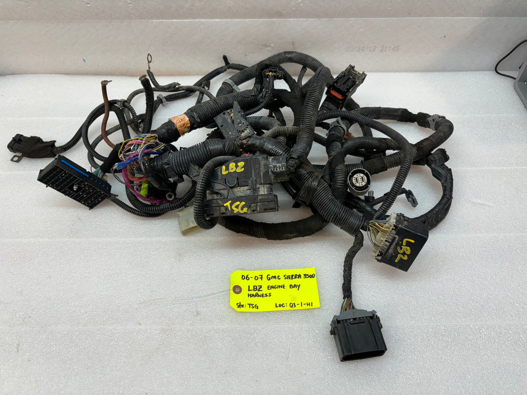 06 07 GMC CHEVROLET 2500HD DURAMAX 6.6 LBZ ENGINE BAY MOTOR PCM WIRING HARNESS
