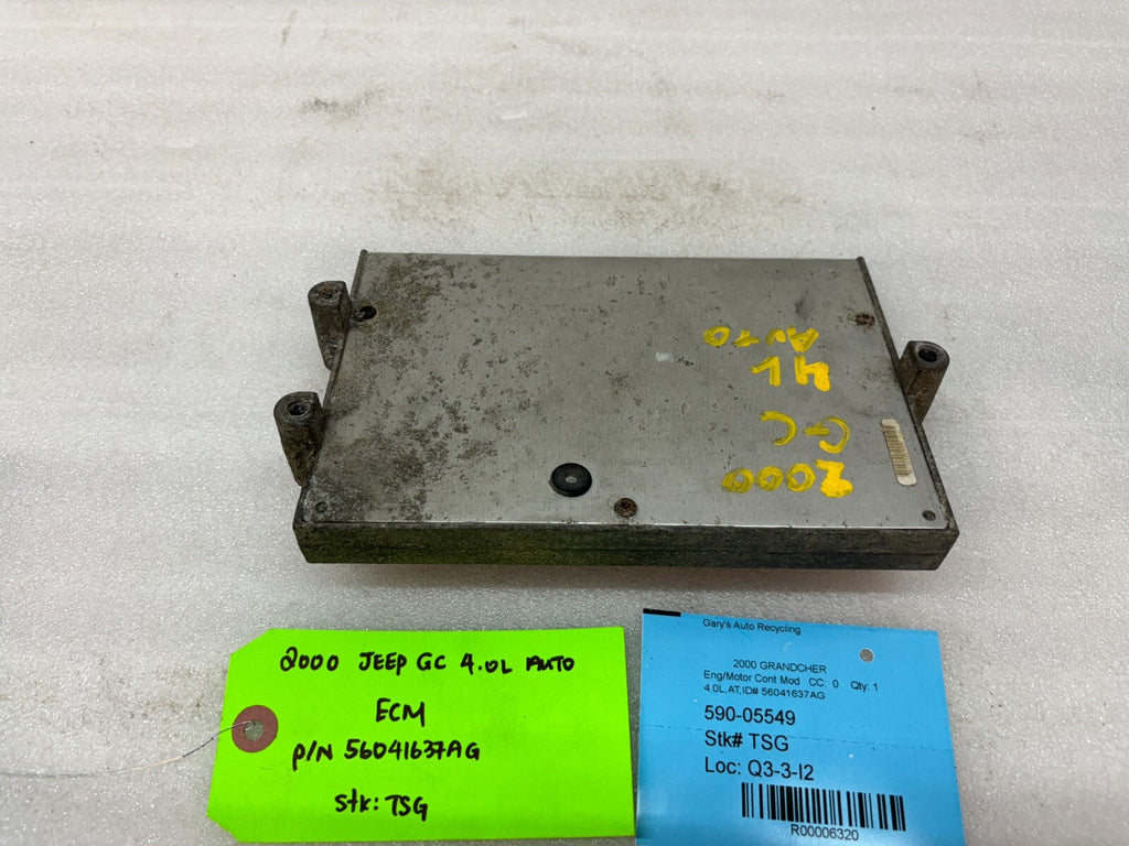 00 JEEP GRAND CHEROKEE 4.0 AUTOMATIC ENGINE COMPUTER ECM ECU P56041637AG