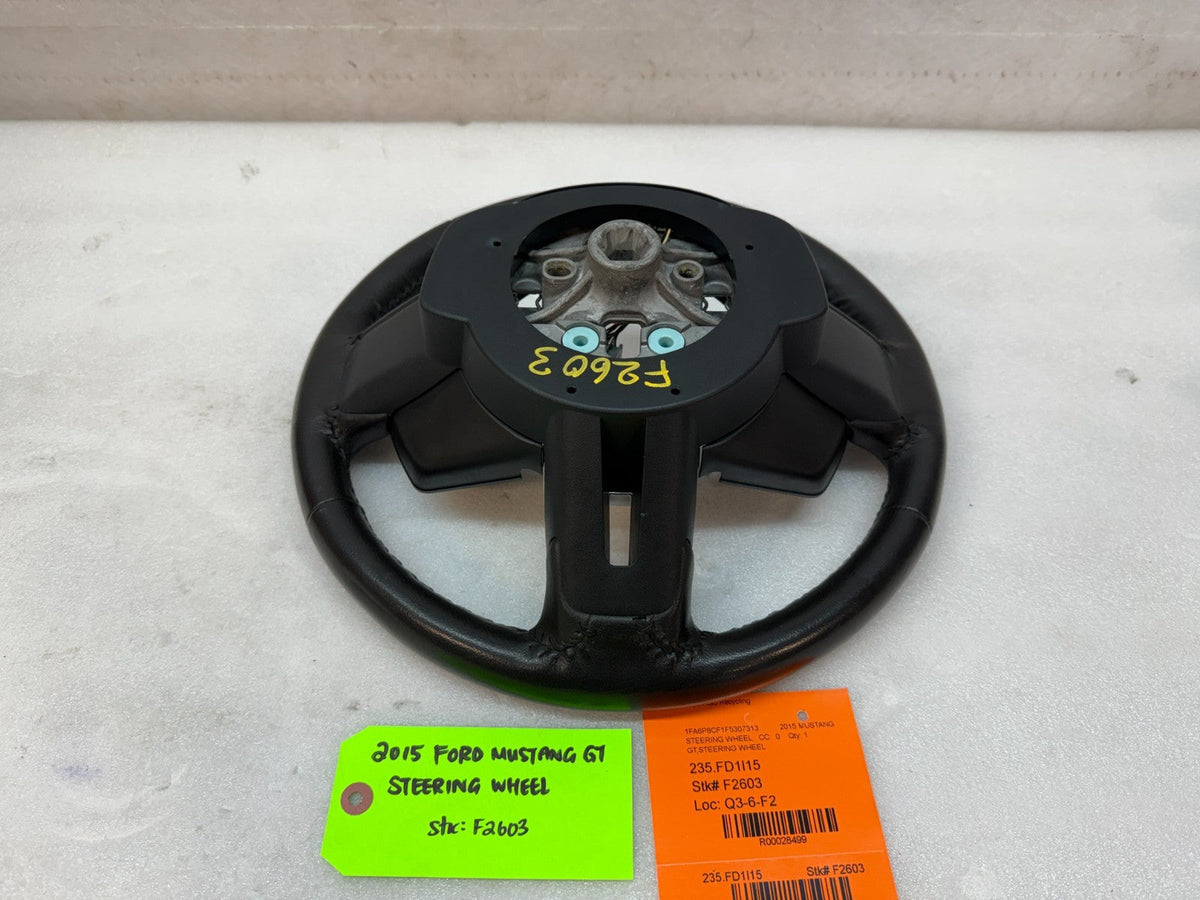 2015 FORD MUSTANG GT BLACK LEATHER STEERING WHEEL W CONTROLS 6sp MANUAL 15 16 17