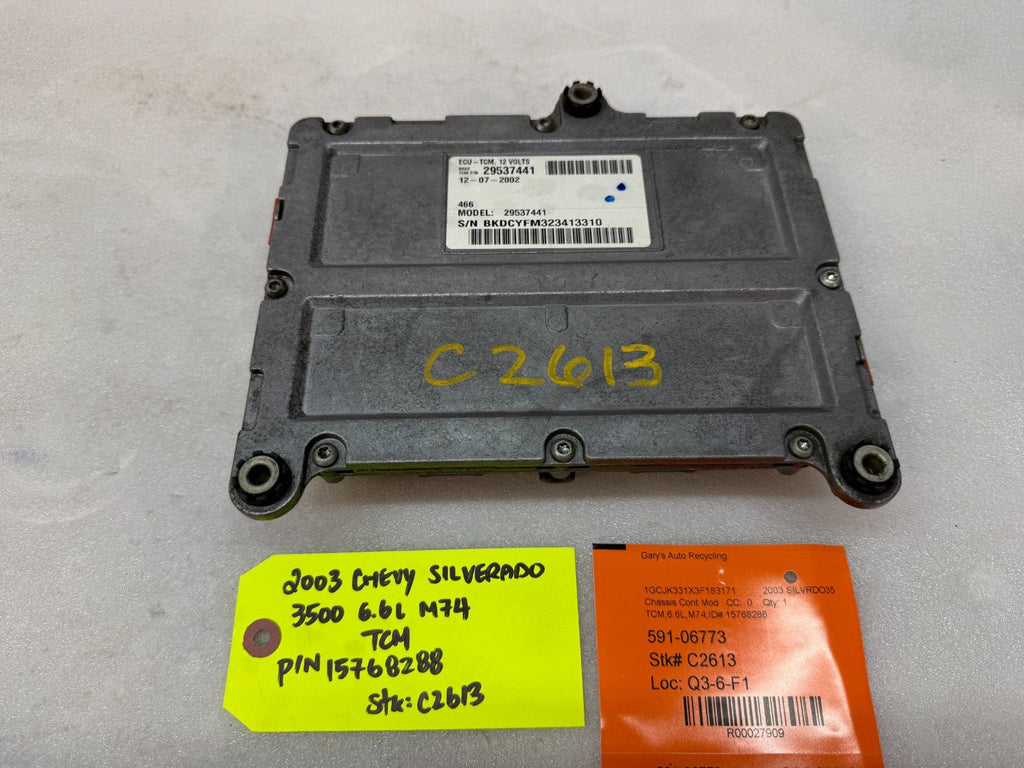 03 Chevrolet GMC SILVERADO 6.6 TCM TCU TRANSMISSION COMPUTER ALLISON 15768288