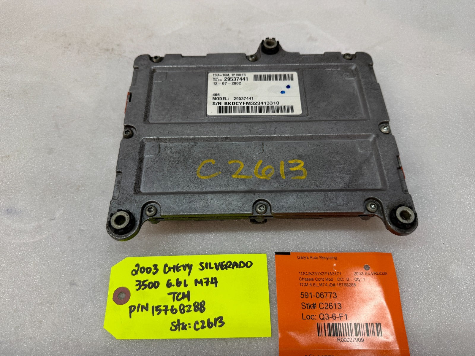 03 Chevrolet GMC SILVERADO 6.6 TCM TCU TRANSMISSION COMPUTER ALLISON 15768288
