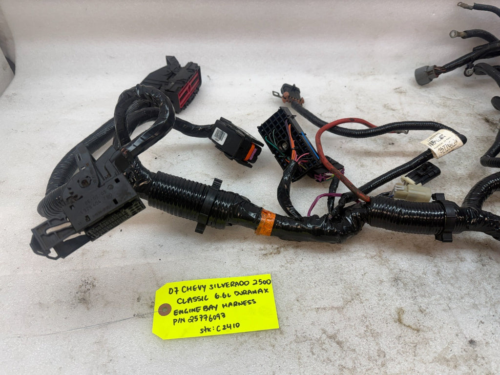 06 07 GMC CHEVROLET 2500HD DURAMAX 6.6 LBZ ENGINE BAY MOTOR WIRING HARNESS LOOM