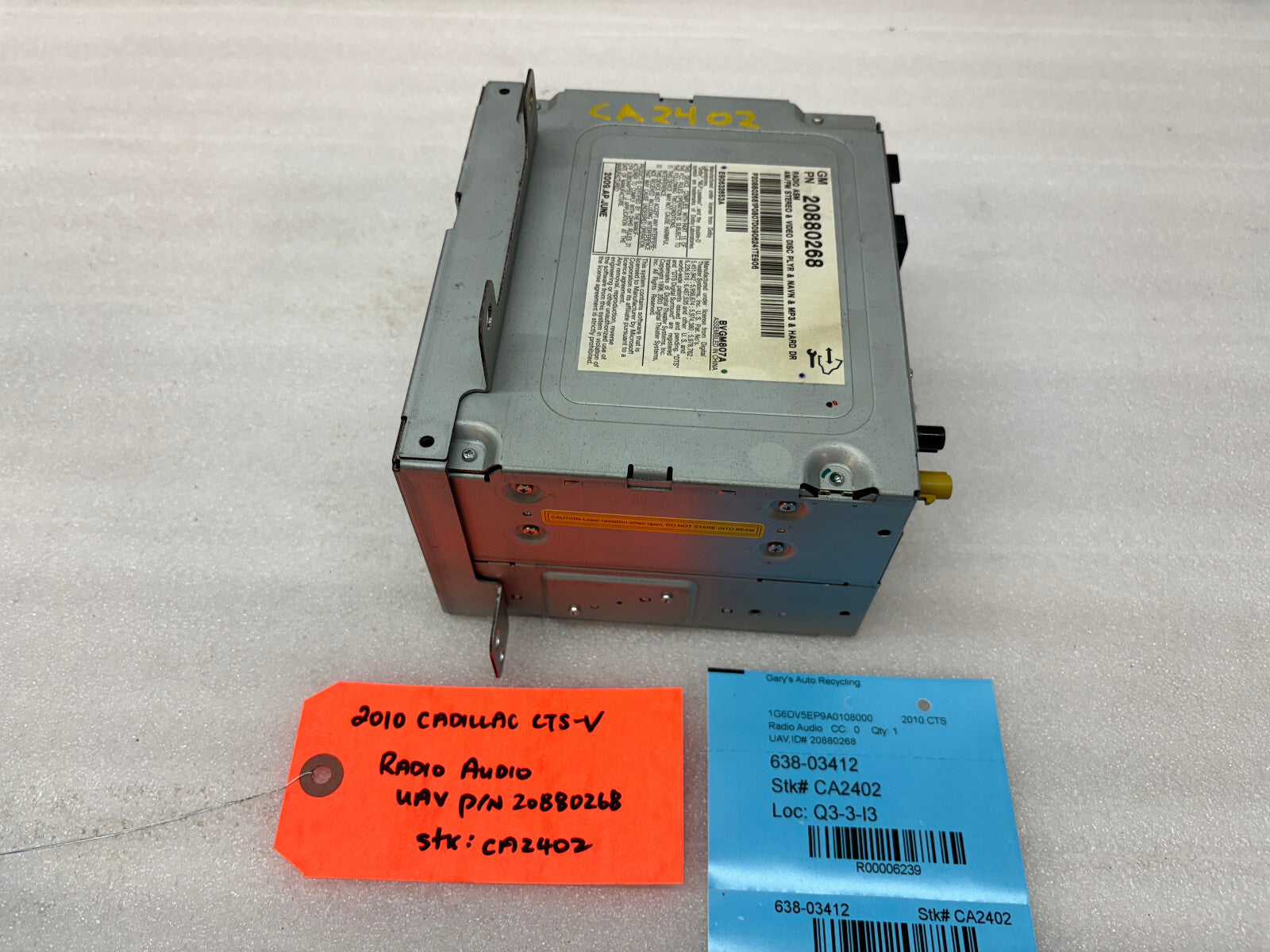 10 CADILLAC CTS-V CTSV OEM CD RADIO STEREO HEAD UNIT 20880268 08-11