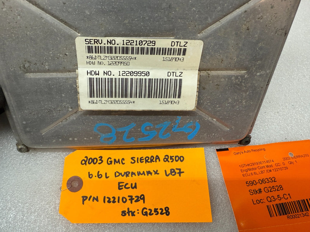01-04 Chevrolet GMC 2500HD DURAMAX 6.6 LB7 ECM ECU ENGINE COMPUTER 12210729