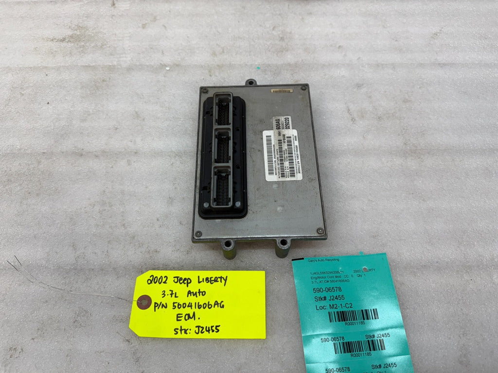 02 JEEP LIBERTY 3.7 AUTOMATIC ENGINE COMPUTER ECM ECU 56041606AG