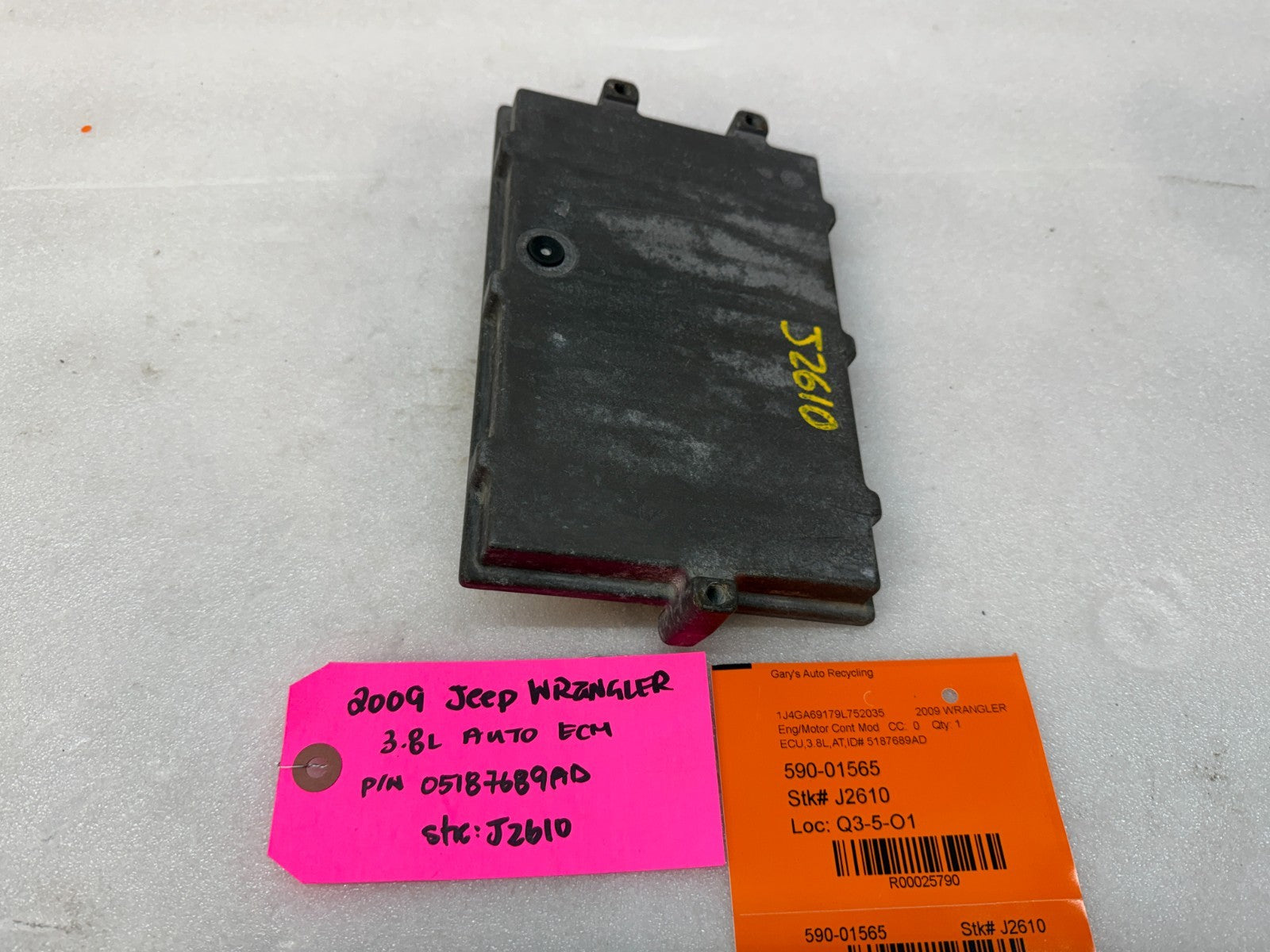 09 JEEP WRANGLER 3.8 AUTOMATIC JK ENGINE COMPUTER ECM ECU P05187698AD