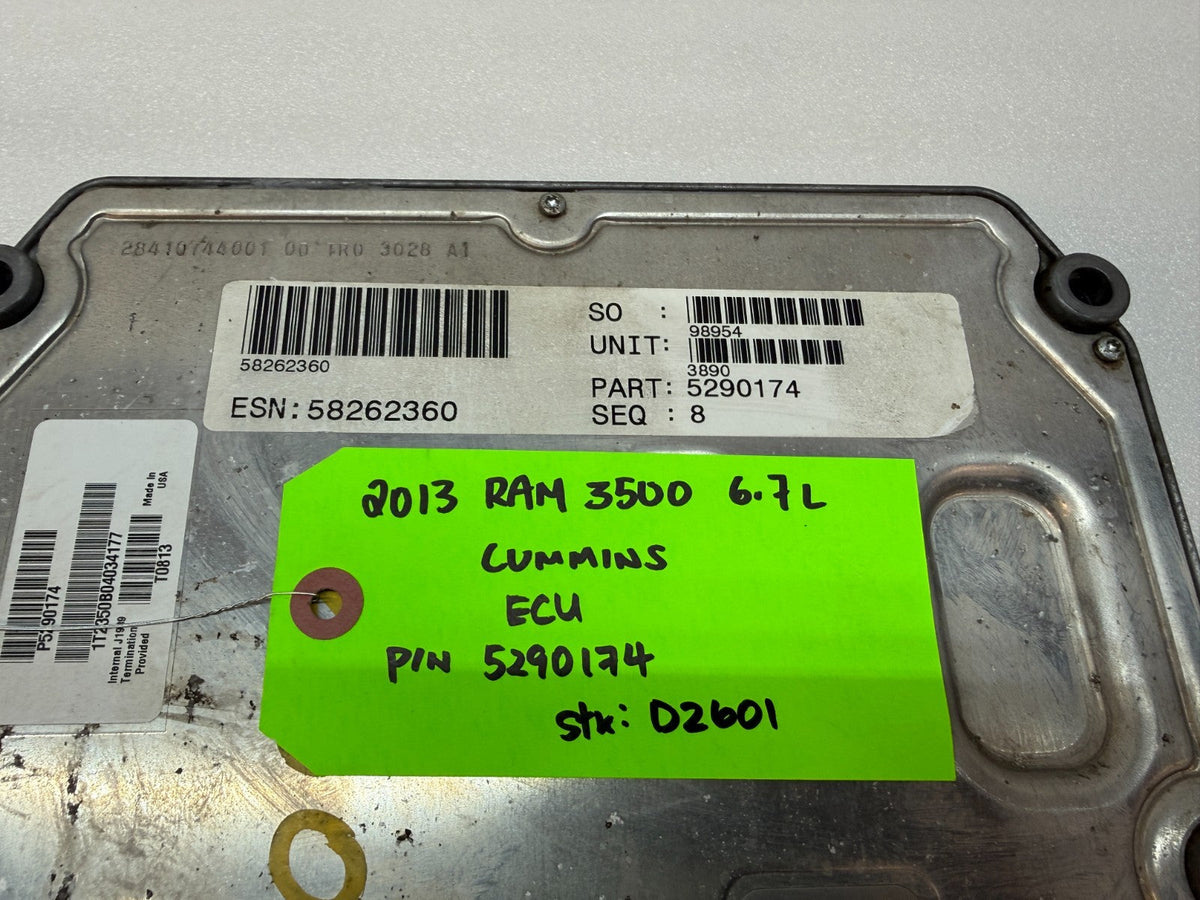 13 14 15 DODGE RAM 2500 3500 6.7 CUMMINS ENGINE COMPUTER ECU ECM 5290174