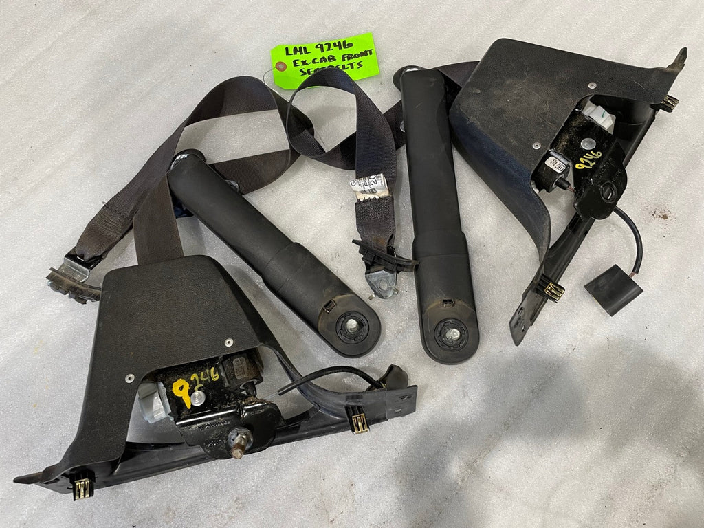 07-13 CHEVROLET GMC SILVERADO SIERRA EXTENDED CAB BLACK EBONY FRONT SEAT BELTS