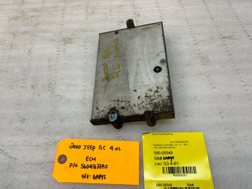 00 JEEP GRAND CHEROKEE 4.0 AUTOMATIC ENGINE COMPUTER ECM ECU P56041637AC