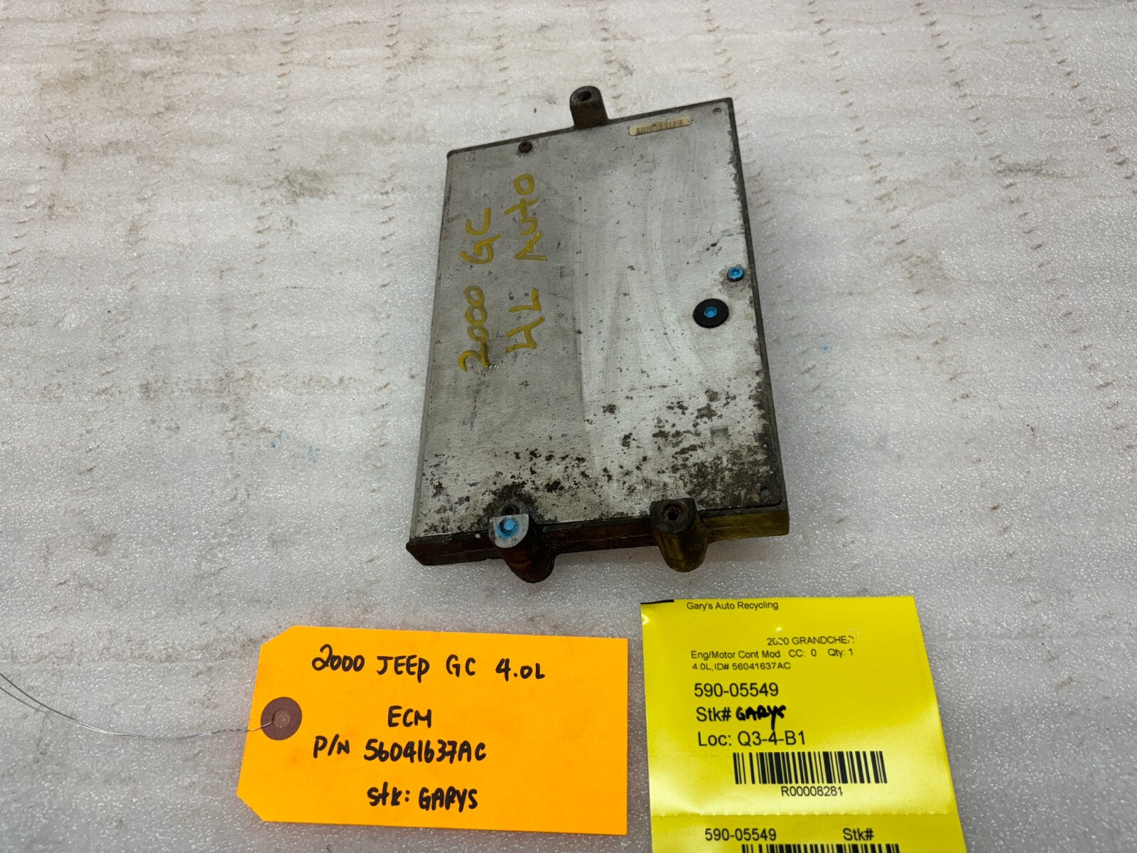 00 JEEP GRAND CHEROKEE 4.0 AUTOMATIC ENGINE COMPUTER ECM ECU P56041637AC
