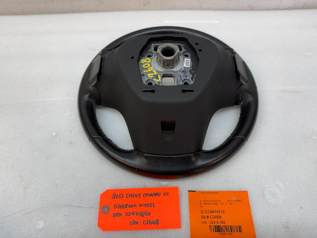 12-15 CHEVROLET CAMARO SS BLACK LEATHER STEERING WHEEL AUTO TRANS 22970892