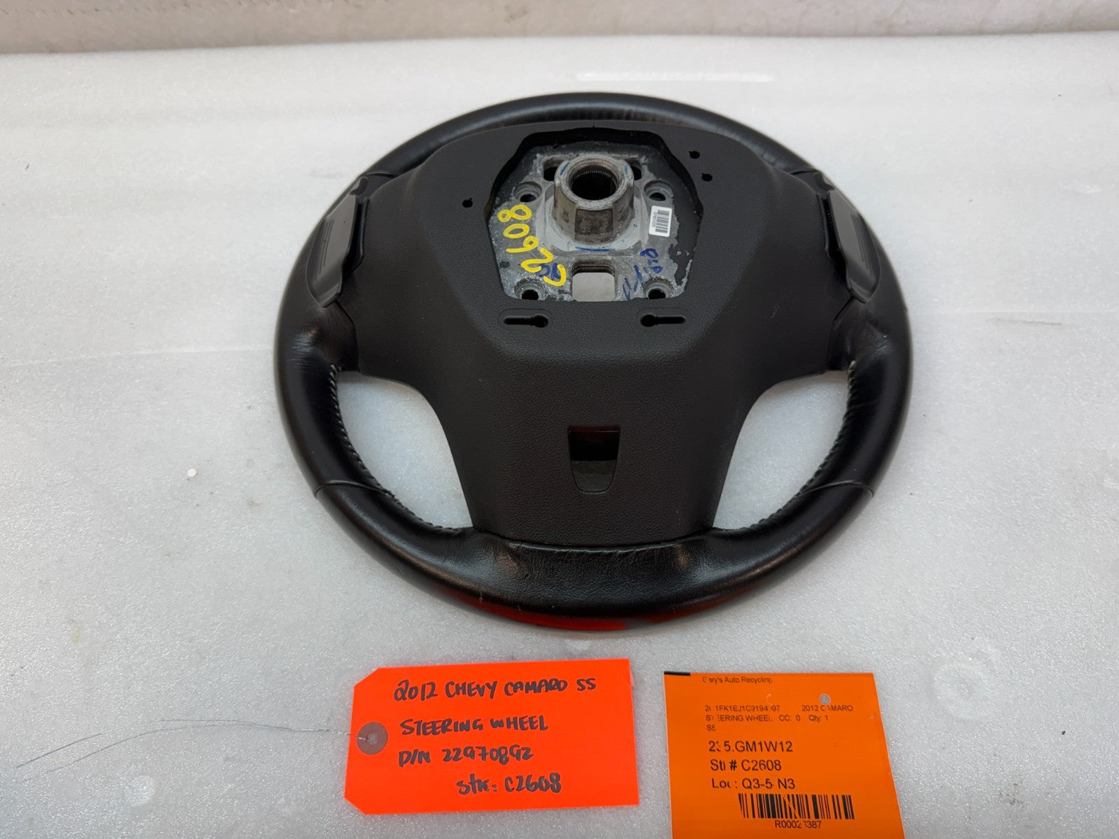 12-15 CHEVROLET CAMARO SS BLACK LEATHER STEERING WHEEL AUTO TRANS 22970892