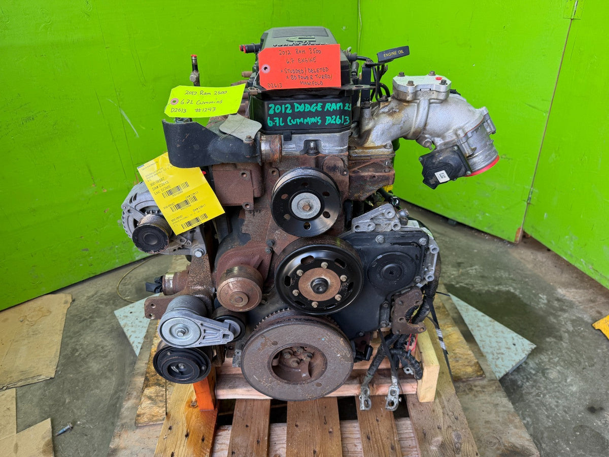 10 11 12 DODGE RAM 2500 3500 6.7 CUMMINS BD TURBO DIESEL ENGINE MOTOR  STUDDED