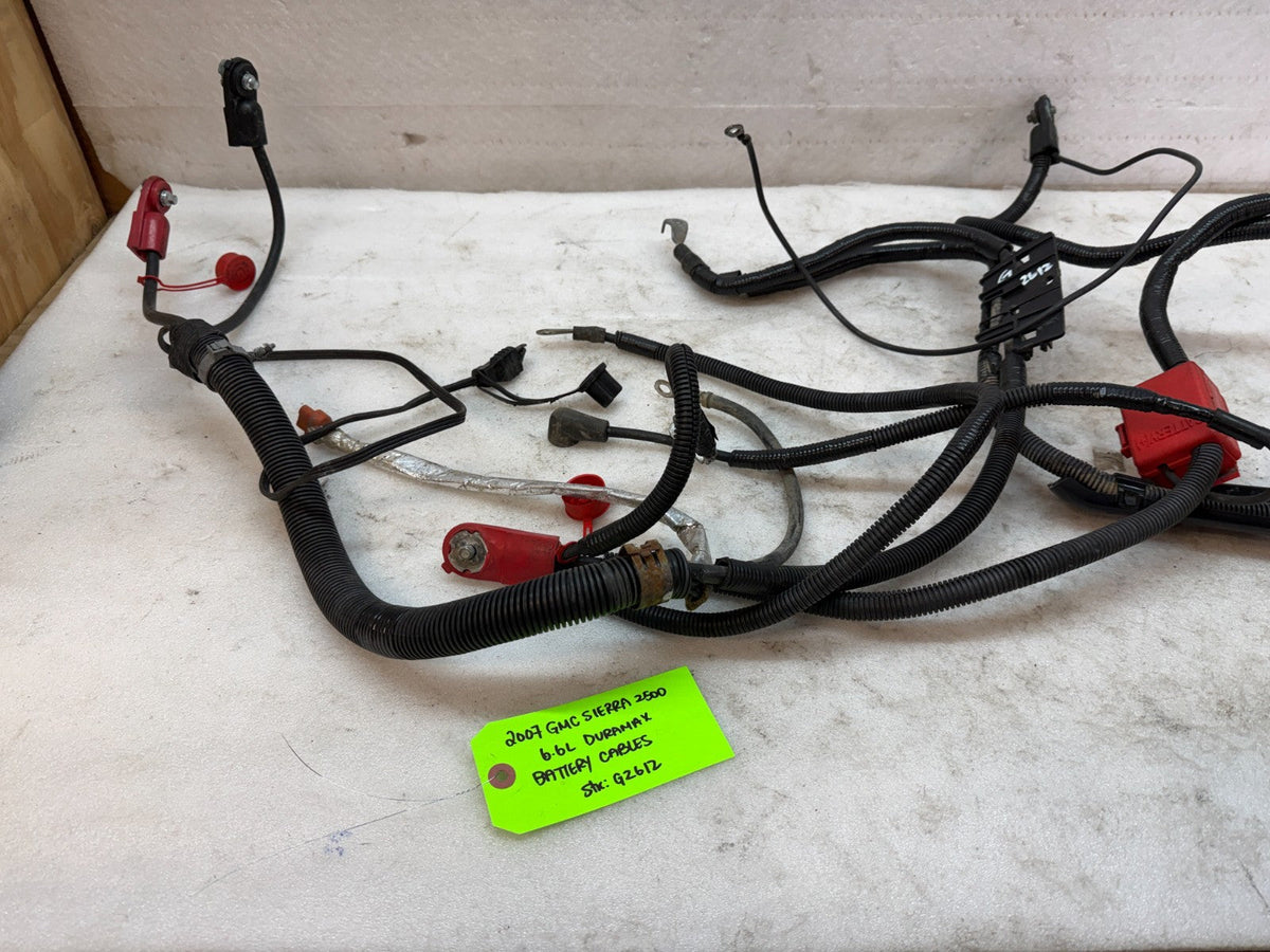 06 07 GMC CHEVROLET SILVERADO 2500HD 3500HD 6.6 LBZ OEM BATTERY CABLES