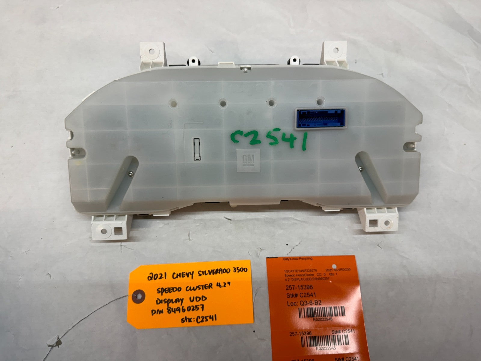 21 CHEVROLET SILVERADO DIESEL DURAMAX KMH GAUGE CLUSTER 4.2" UDD 84960257 19-23