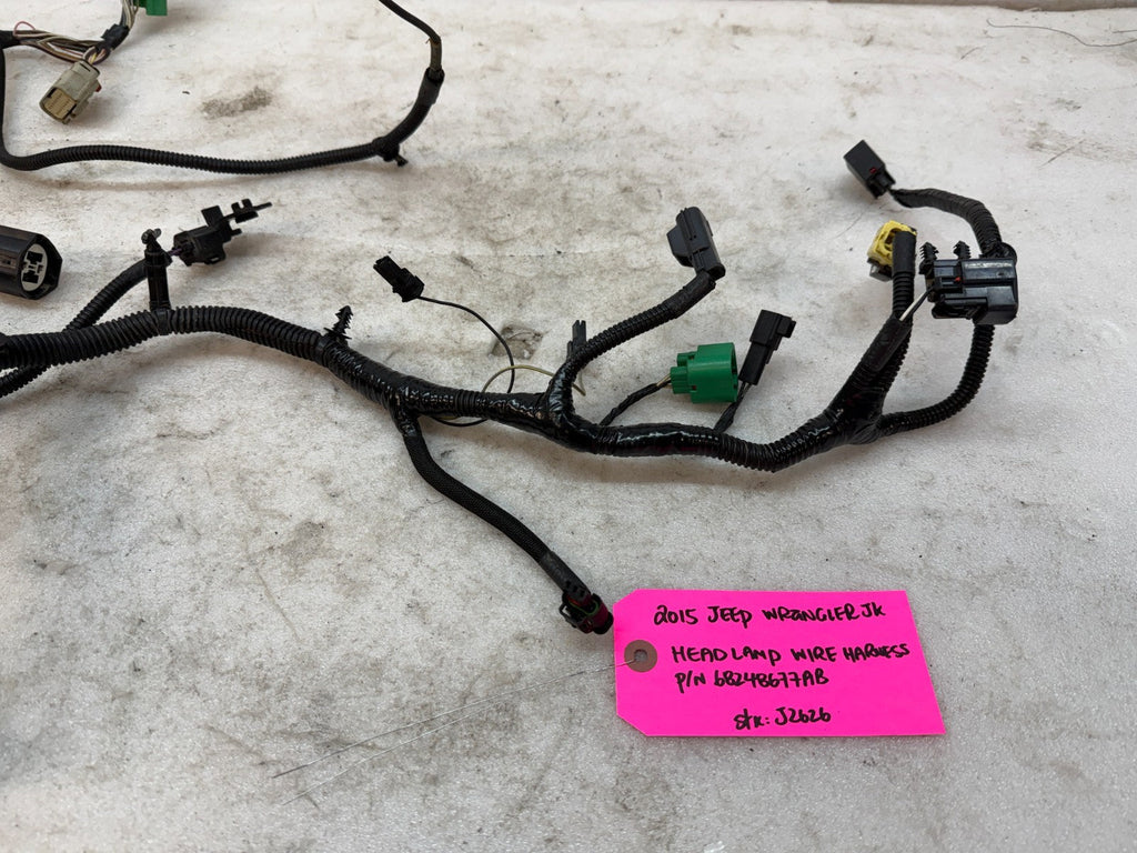 15 JEEP WRANGLER JK FRONT HEADLIGHT HEADLAMP WIRING HARNESS 68248677AB