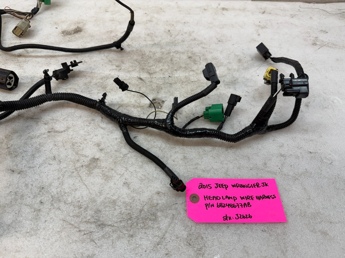 15 JEEP WRANGLER JK FRONT HEADLIGHT HEADLAMP WIRING HARNESS 68248677AB