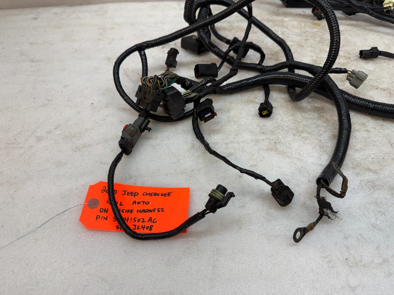 00 JEEP CHEROKEE XJ 4.0 AUTO ENGINE INJECTOR WIRING HARNESS LOOM P56041502AC