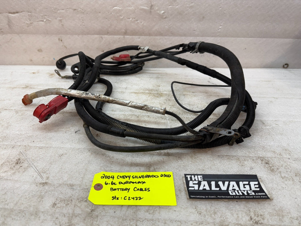 04 05 GMC CHEVROLET SILVERADO 2500HD 3500HD 6.6 LLY OEM BATTERY CABLES