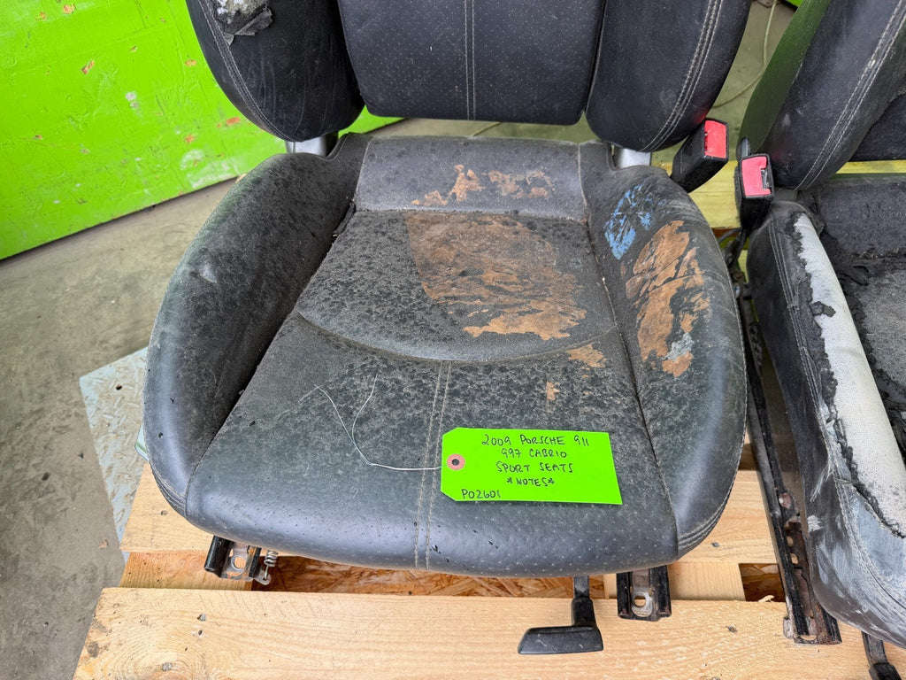 09 PORSCHE 997 911 LEFT RIGHT FRONT HEATED MANUAL SPORT SEATS 05-12