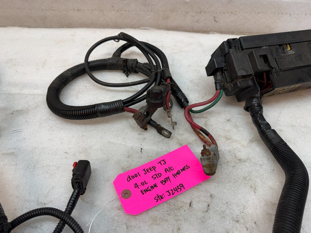 2001 JEEP WRANGLER TJ 4.0 M/T MANUAL TRANS ENGINE FUSE BOX HARNESS LOOM w A/C
