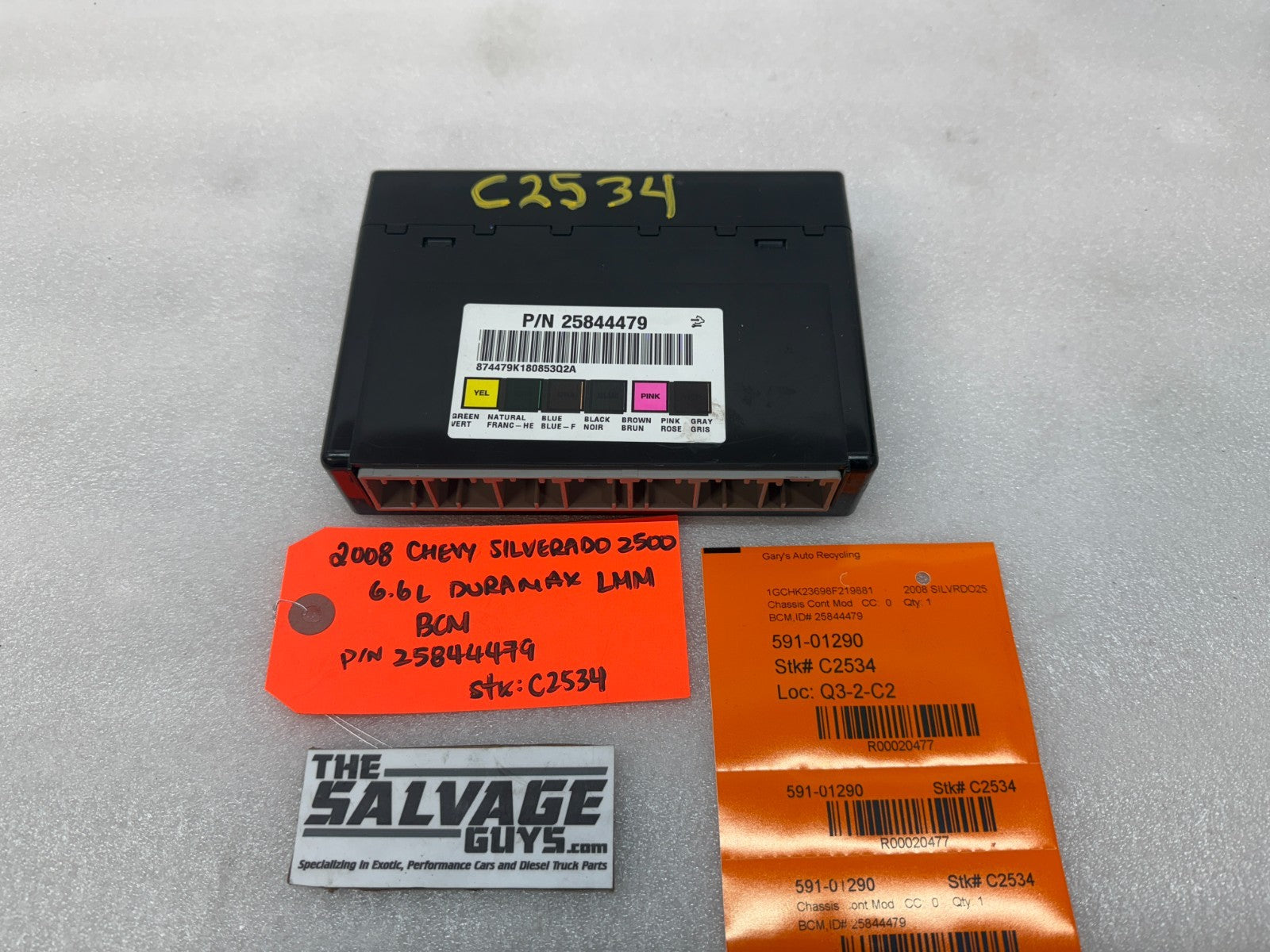08 09 10 Chevrolet GMC DURAMAX LMM 6.6 BCM BODY CONTROL MODULE 25844479