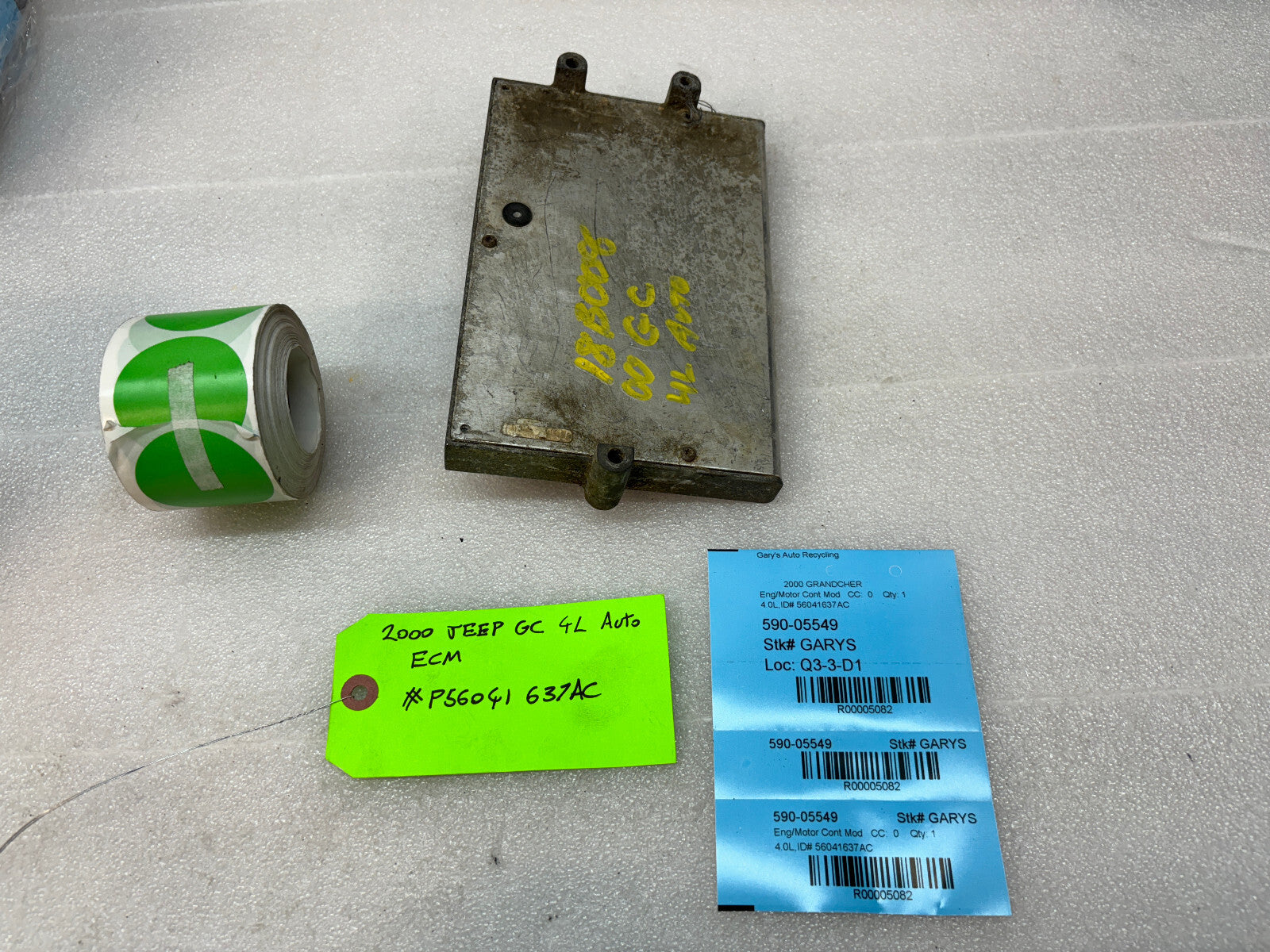 00 JEEP GRAND CHEROKEE 4.0 AUTOMATIC ENGINE COMPUTER ECM ECU P56041637AC