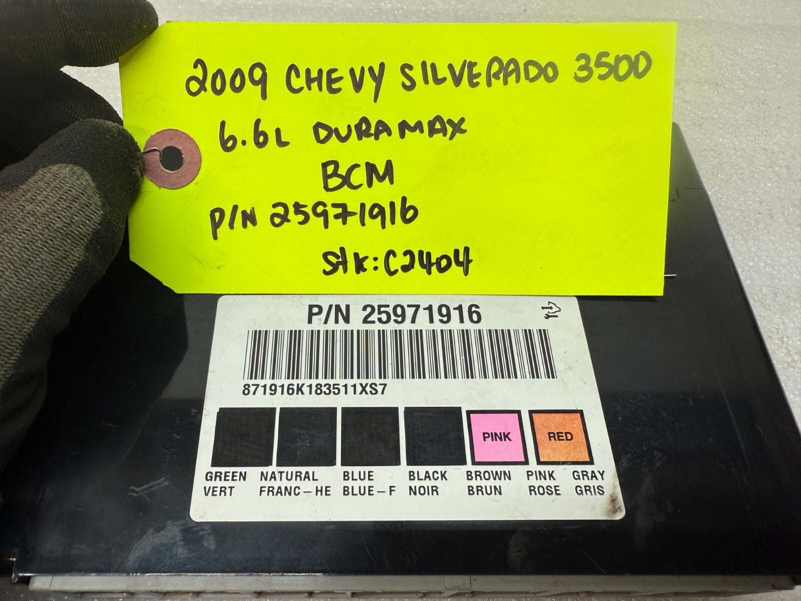 08 09 10 Chevrolet GMC DURAMAX LMM 6.6 BCM BODY CONTROL MODULE 25971916
