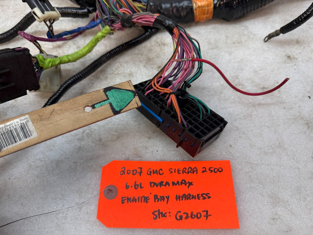 06 07 GMC CHEVROLET 2500HD DURAMAX 6.6 LBZ ENGINE BAY MOTOR WIRING HARNESS LOOM
