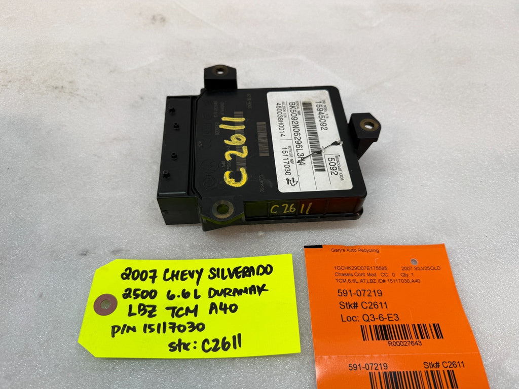 06 07 08 GMC SIERRA ALLISON A40 TRANSMISSION CONTROL MODULE TCM TCU A40 15117030