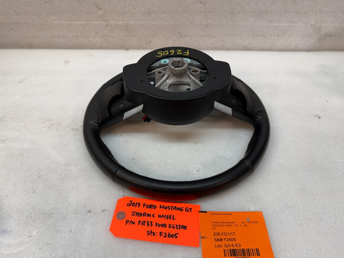 2017 FORD MUSTANG GT BLACK LEATHER STEERING WHEEL W CONTROLS  AUTOMATIC 15 16 17
