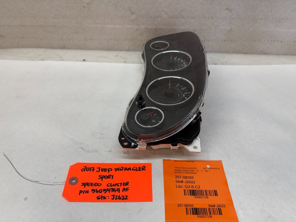 17 JEEP WRANGLER JK 3.6 METRIC SPEEDOMETER GAUGE CLUSTER 56054394AF 12-18