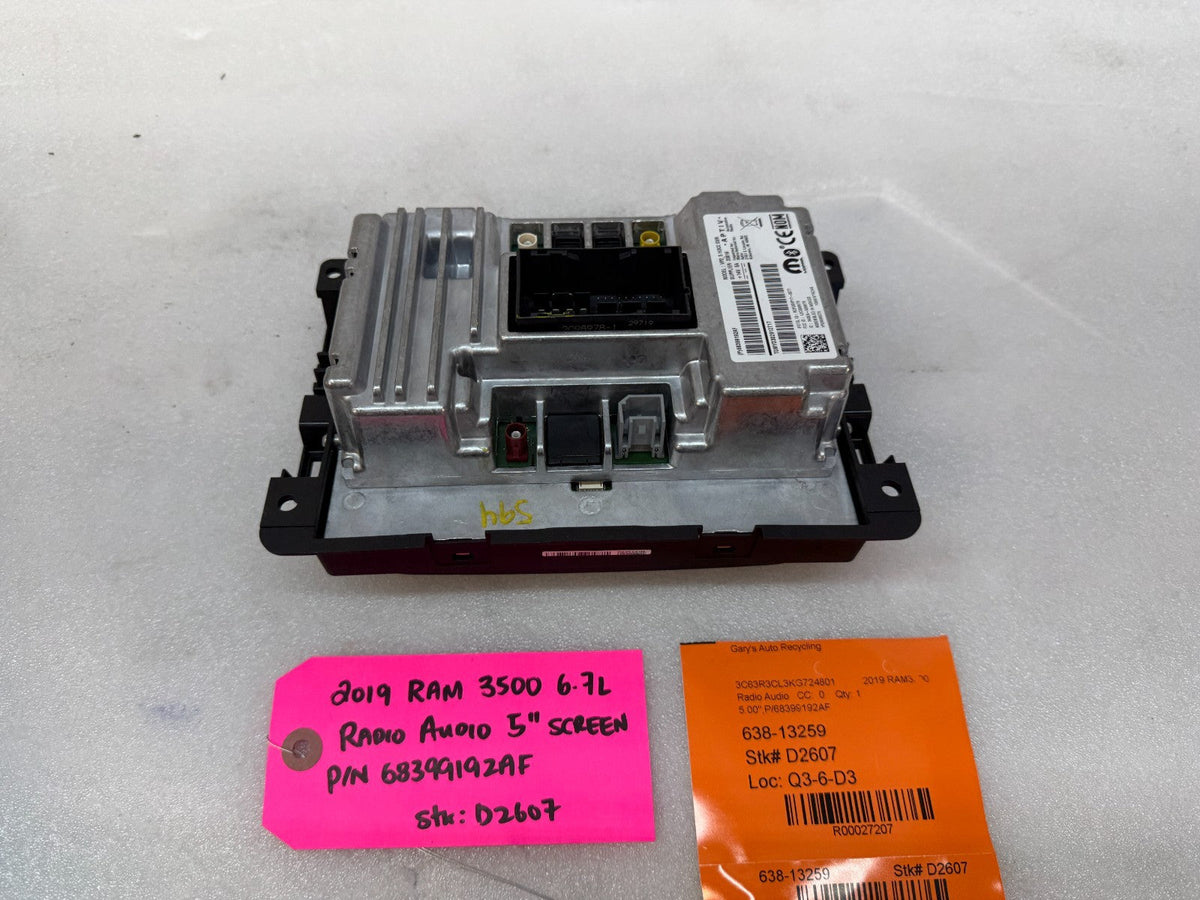 19 20 21 RAM 2500 3500 OEM 5" TOUCHSCREEN RADIO DISPLAY SCREEN 68399192AF