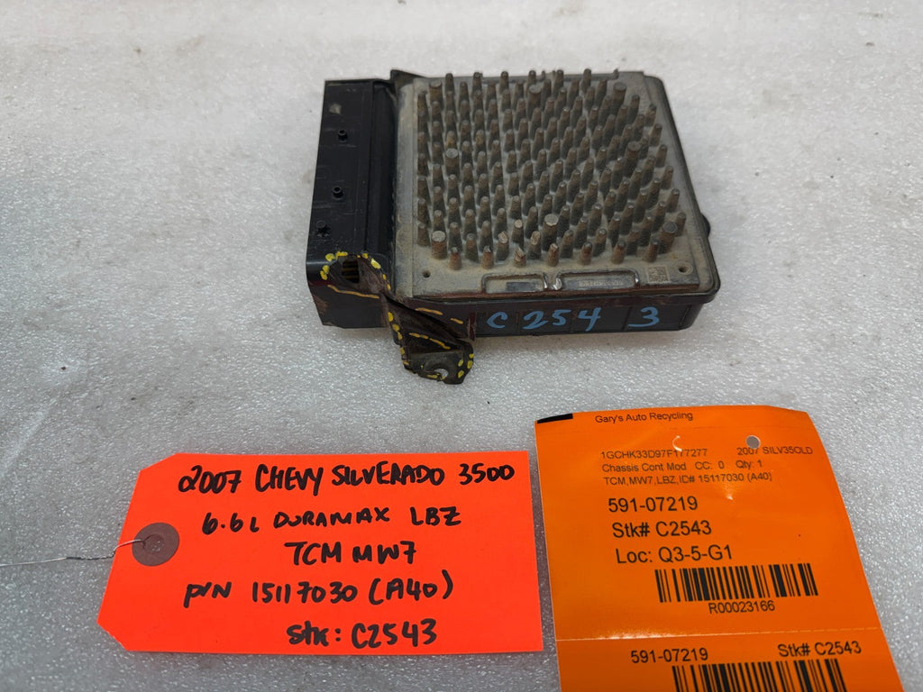 06 07 08 GMC SIERRA ALLISON A40 TRANSMISSION CONTROL MODULE TCM TCU A40 15117030