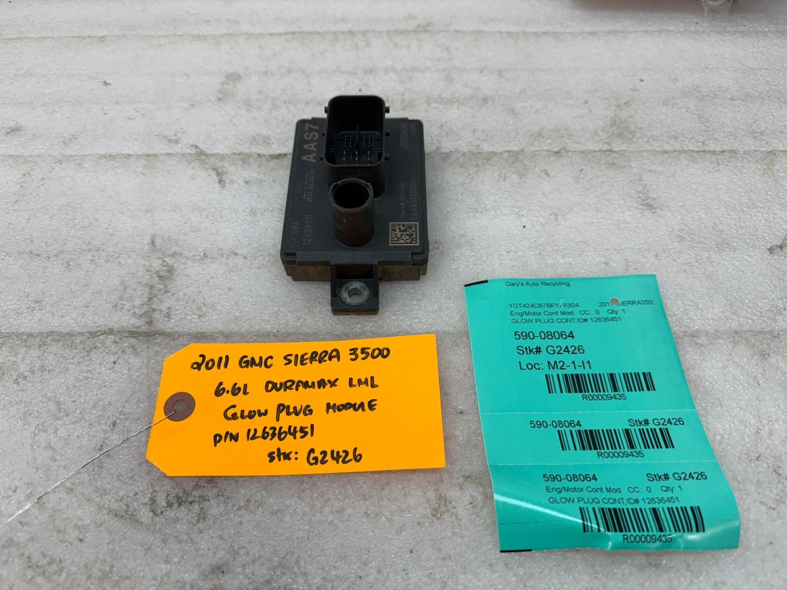 10-12 GMC SIERRA 3500 6.6L DURAMAX LGH LML GLOW PLUG CONTROL MODULE OEM 12636451