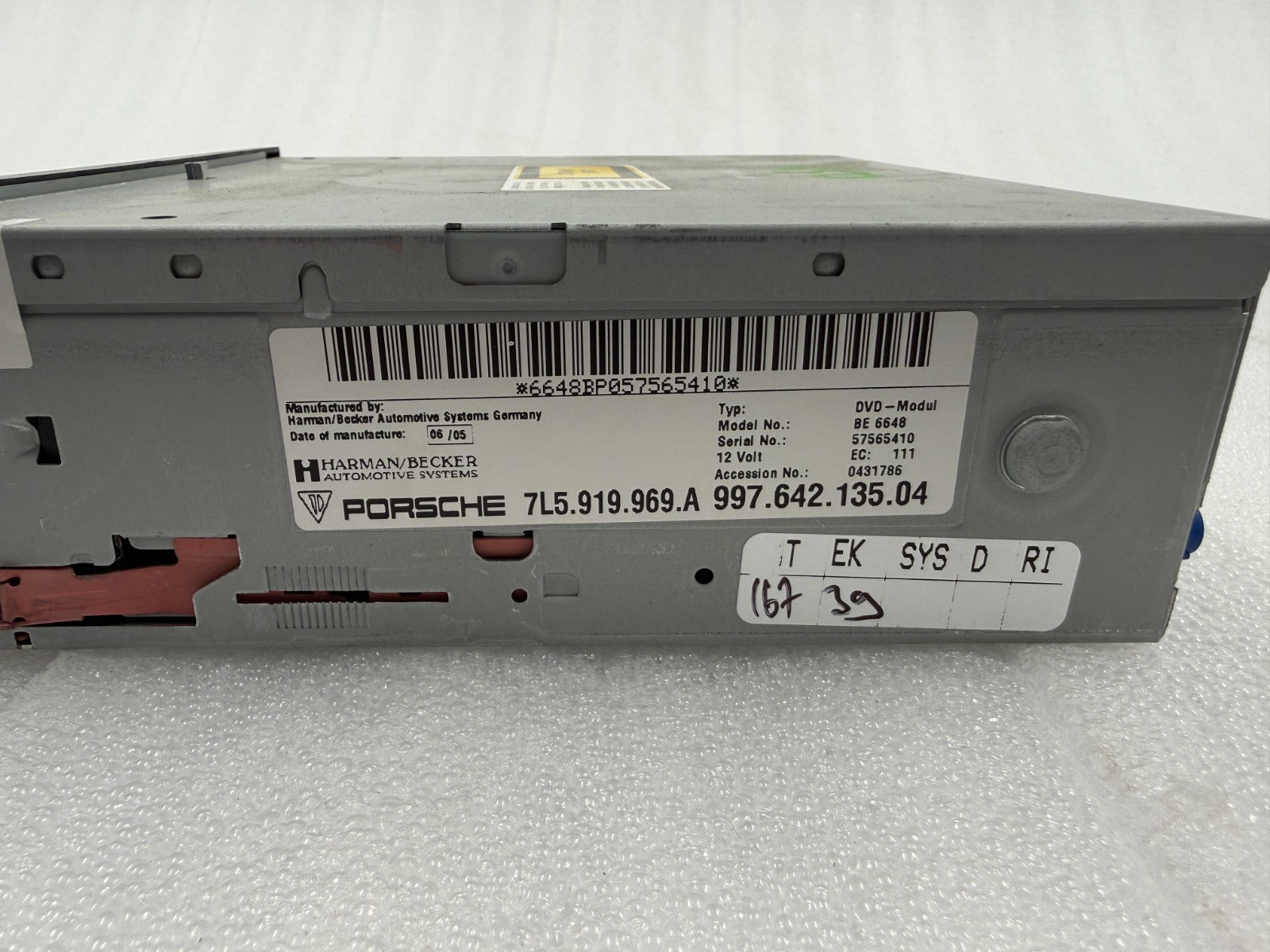 03-06 PORSCHE CAYENNE NAVIGATION CD DRIVE HEAD UNIT 7L5919969A 99764213504