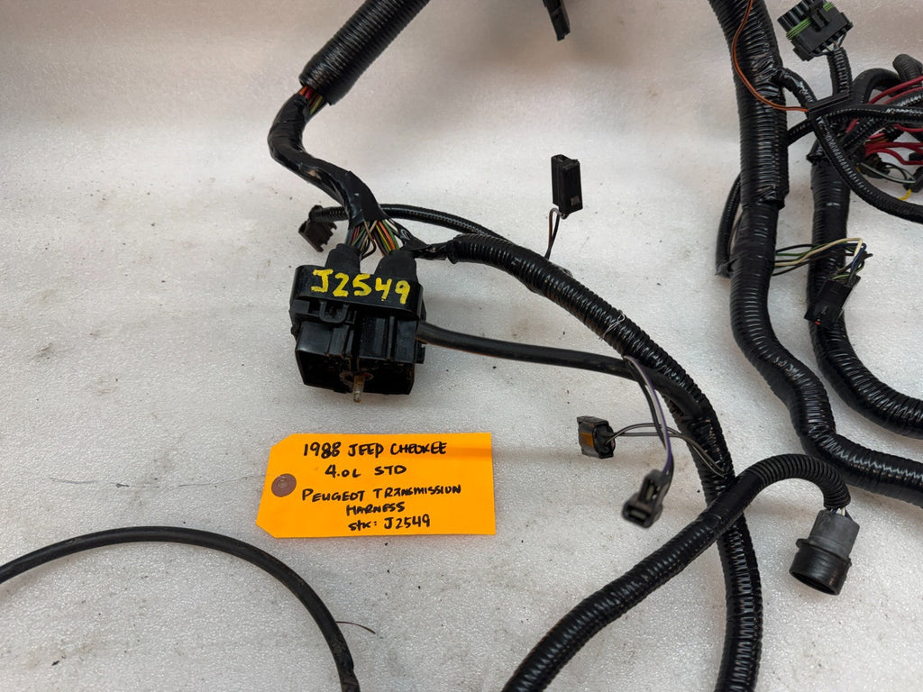 87-90 JEEP CHEROKEE XJ 4.0  UNDERHOOD 5 SP TRANSMISSION BODY WIRING HARNESS LOOM
