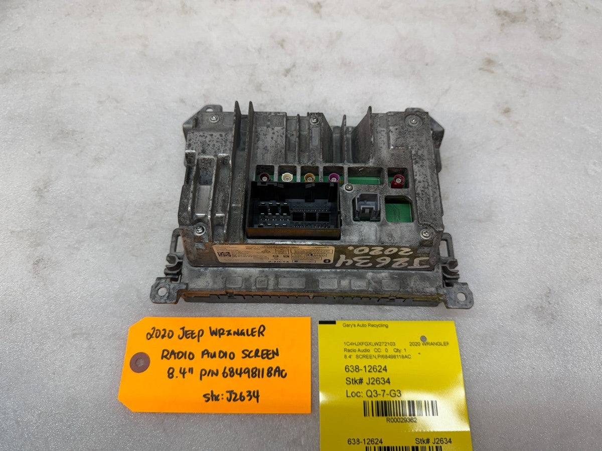 20 JEEP WRANGLER JL 8.4" RADIO DISPLAY SCREEN 68498118AC