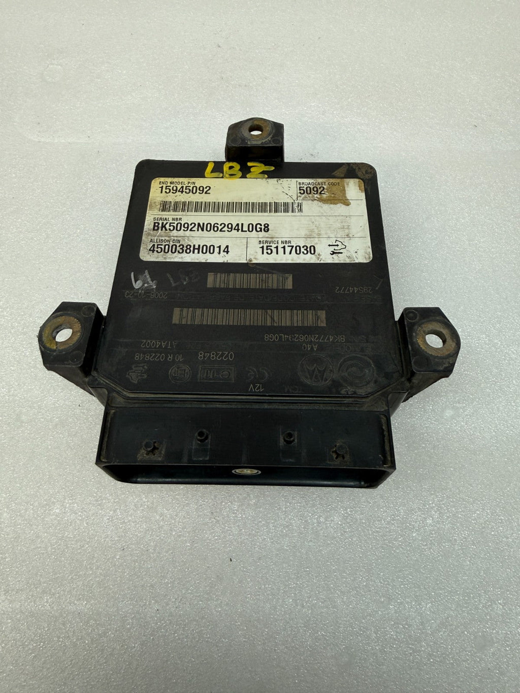 06 07 08 GMC SIERRA ALLISON A40 TRANSMISSION CONTROL MODULE TCM TCU A40 15117030