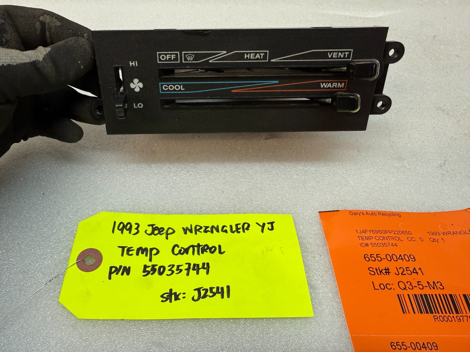 87-95 JEEP WRANGLER YJ HEATER FAN CONTROL UNIT 55035744