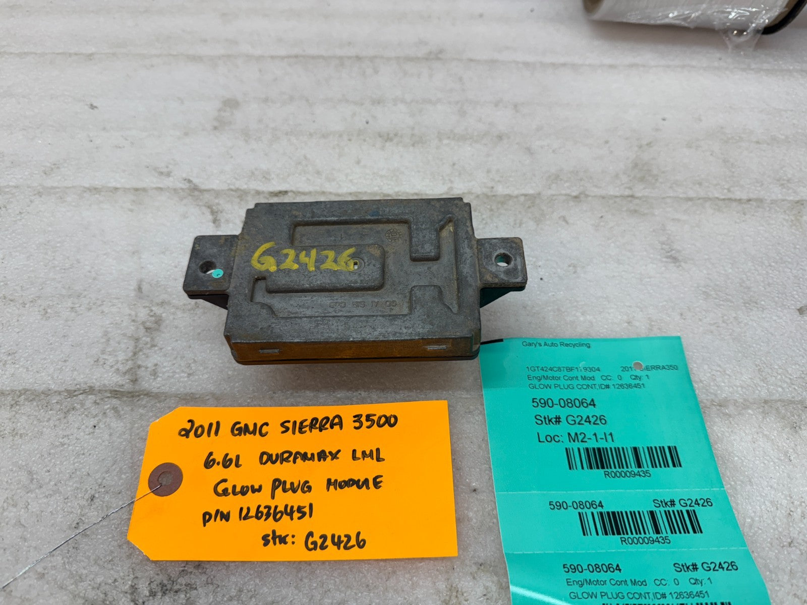 10-12 GMC SIERRA 3500 6.6L DURAMAX LGH LML GLOW PLUG CONTROL MODULE OEM 12636451