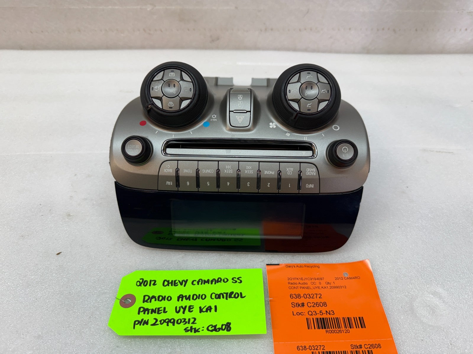 2012 CHEVROLET CAMARO SS RS ZL1 OEM RADIO STEREO HEADUNIT 20990312