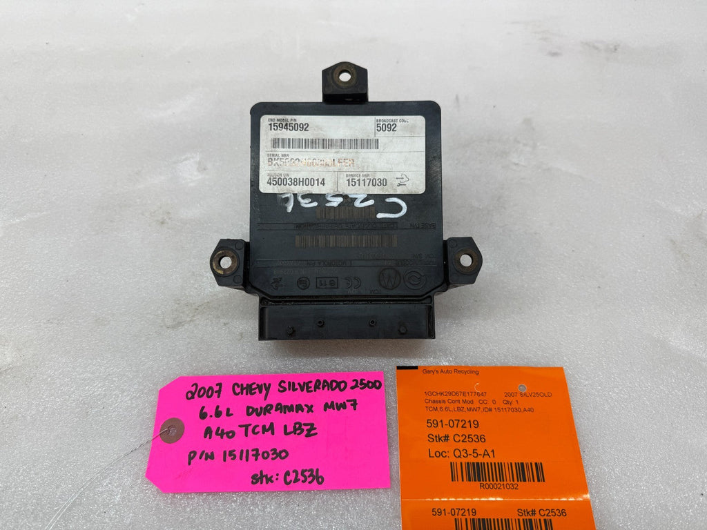 06 07 08 GMC SIERRA ALLISON A40 TRANSMISSION CONTROL MODULE TCM TCU A40 15117030