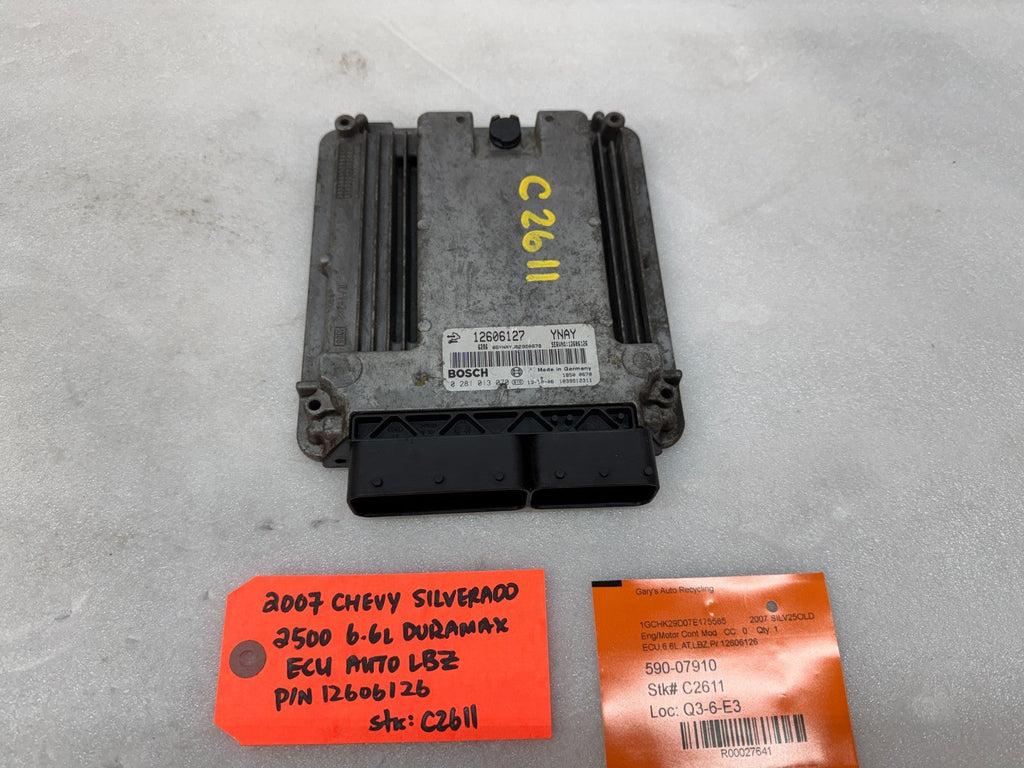 06 07 Chevrolet GMC 2500HD DURAMAX 6.6 LBZ ECM ECU ENGINE COMPUTER 12606126
